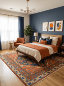 Charcoal Rust Beige Traditional Heriz Hand-Knotted Wool Area Rug