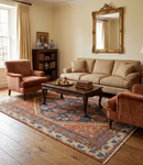 Charcoal Rust Beige Traditional Heriz Hand-Knotted Wool Area Rug by The Rug Decor