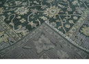Charcoal and Silver 9x12 Hand Knotted Traditional Antique Style Wool Area Rug by The Rug Decor
