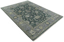 Charcoal and Silver 9x12 Hand Knotted Traditional Antique Style Wool Area Rug by The Rug Decor