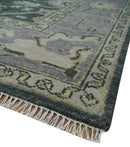 Charcoal and Silver 9x12 Hand Knotted Traditional Antique Style Wool Area Rug by The Rug Decor