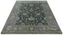 Charcoal and Silver 9x12 Hand Knotted Traditional Antique Style Wool Area Rug by The Rug Decor