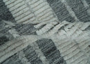 Charcoal and Silver Traditional Hand Knotted 8x10 Geometrical Pattern Wool Area Rug by The Rug Decor