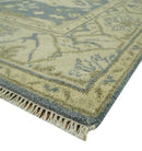 Charcoal, Beige and Olive 6x9 Hand Knotted Traditional Oriental Oushak wool rug by The Rug Decor