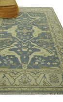Charcoal, Beige and Olive 6x9 Hand Knotted Traditional Oriental Oushak wool rug by The Rug Decor
