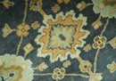 Charcoal, Beige and Olive Hand Knotted 8x10 Turkish Style Oushak Wool Area Rug by The Rug Decor