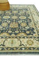 Charcoal, Beige and Olive Hand Knotted 8x10 Turkish Style Oushak Wool Area Rug by The Rug Decor