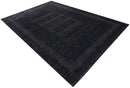 Hand Loomed Wool Area Rug - Charcoal Center Traditional Pattern Red Yellow Accents by The Rug Decor