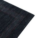 Hand Loomed Wool Area Rug - Charcoal Center Traditional Pattern Red Yellow Accents by The Rug Decor