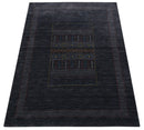 Hand Loomed Wool Area Rug - Charcoal Center Traditional Pattern Red Yellow Accents by The Rug Decor