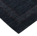 Hand Loomed Wool Area Rug - Charcoal Center Traditional Pattern Red Yellow Accents by The Rug Decor