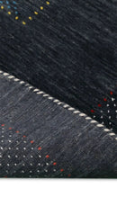 Hand Loomed Wool Area Rug - Charcoal Center Traditional Pattern Red Yellow Accents by The Rug Decor