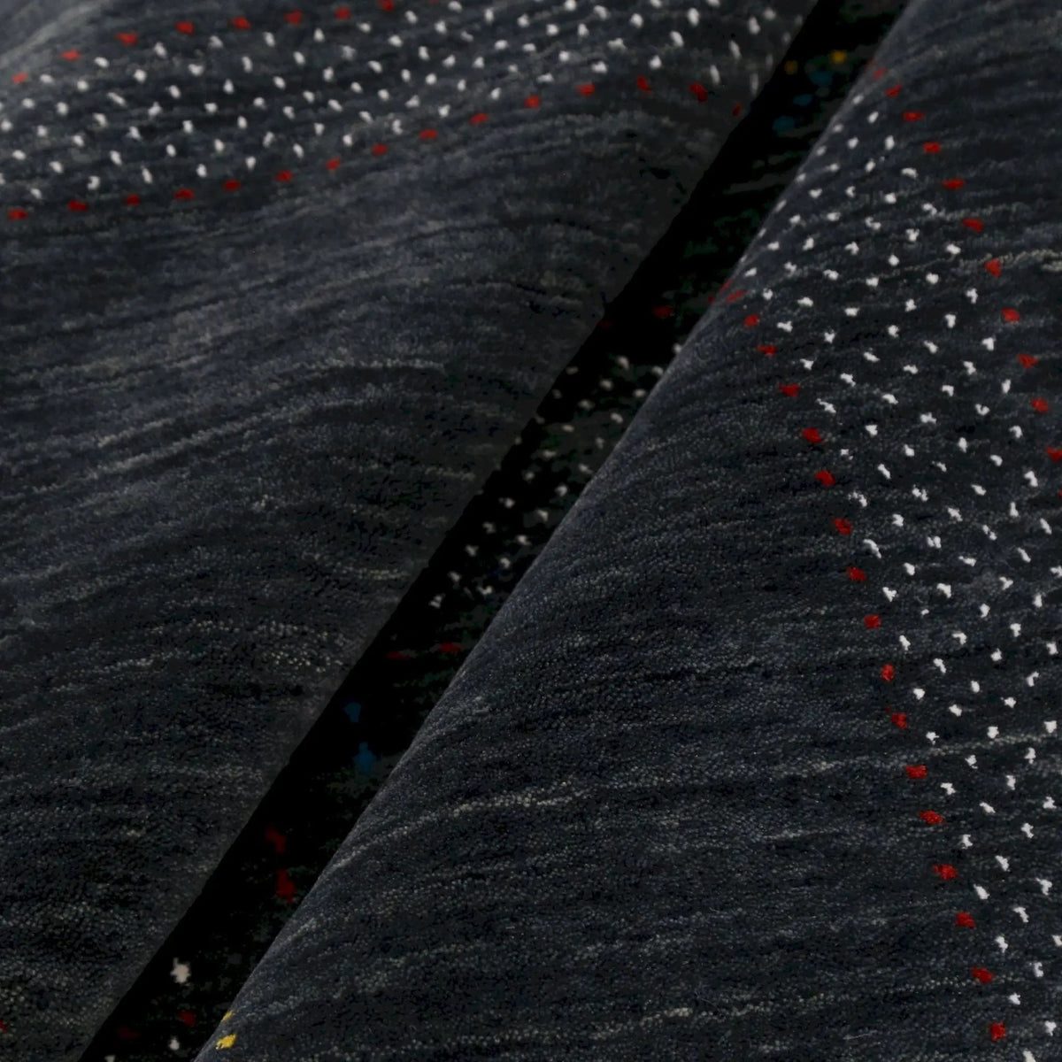 Hand Loomed Wool Area Rug - Charcoal Center Traditional Pattern Red Yellow Accents, photo 8 of 13