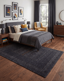Hand Loomed Wool Area Rug - Charcoal Center Traditional Pattern Red Yellow Accents by The Rug Decor