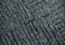 Charcoal Contemporary Stripes Pattern Hand Knotted 9.3x14.8 Wool Area Rug by The Rug Decor