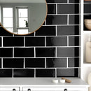 Midnight Glossy Subway Ceramic Tiles 3x6