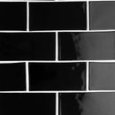 Midnight Glossy Subway Ceramic Tiles 3x6