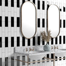 Midnight Glossy Subway Ceramic Tiles 3x9