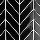 Midnight Glossy Chevron Ceramic Tiles 2x6