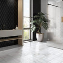 Midnight Glossy Longest Hexagon Ceramic Tiles 3x7 7/8