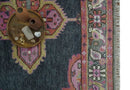 Charcoal, Gray and Pink Traditional Hand Knotted 5x8 and 6x9 Wool Area Rug by The Rug Decor