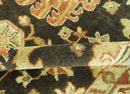 Charcoal, Olive and Rust Hand Knotted 8x10 Traditional Style Oushak Wool Area Rug by The Rug Decor