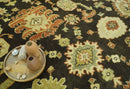 Charcoal, Olive and Rust Hand Knotted 8x10 Traditional Style Oushak Wool Area Rug by The Rug Decor