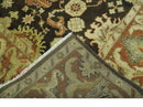 Charcoal, Olive and Rust Hand Knotted 8x10 Traditional Style Oushak Wool Area Rug by The Rug Decor
