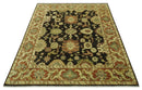 Charcoal, Olive and Rust Hand Knotted 8x10 Traditional Style Oushak Wool Area Rug by The Rug Decor
