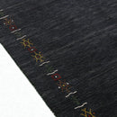 Charcoal Hand-Loomed Natural Wool Area Rug - Tribal Geometric Design by The Rug Decor