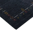 Charcoal Hand-Loomed Natural Wool Area Rug - Tribal Geometric Design by The Rug Decor