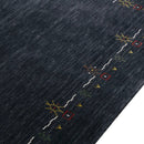 Charcoal Hand-Loomed Natural Wool Area Rug - Tribal Geometric Design by The Rug Decor