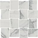 Charme Veined Statuario Mosaic B Marble Look Porcelain Mosaics 12x12