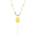 Chartruese Lemon Jade Long Pendant Necklace