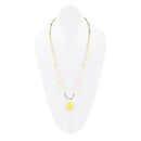 Chartruese Lemon Jade Long Pendant Necklace