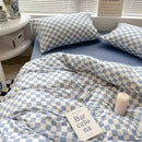 GobekUsa Checkerboard Pattern Duvet Cover Set - Stylish and Cozy Bedding Kit for Bedroom