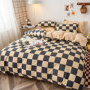 GobekUsa Checkerboard Pattern Duvet Cover Set - Stylish and Cozy Bedding Kit for Bedroom