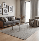 Gray Black Silver Checkered Area Rug 8x10 - Scandinavian Wool