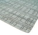 Checkered Silver, Brown and Gray Scandinavian 8x10 Hand Made Blended Wool Flatwoven Area Rug | KE31