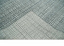 Checkered Silver, Brown and Gray Scandinavian 8x10 Hand Made Blended Wool Flatwoven Area Rug | KE31