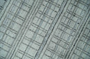 Checkered Silver Brown Gray Scandinavian Hand Made Wool Area Rug 8x10 Flatweave