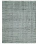 Checkered Silver, Brown and Gray Scandinavian 8x10 Hand Made Blended Wool Flatwoven Area Rug | KE31