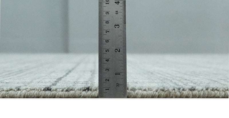 Checkered Silver, Brown and Gray Scandinavian 8x10 Hand Made Blended Wool Flatwoven Area Rug | KE31