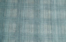 Checkered Blue and Gray Scandinavian 8x10 Hand Made Blended Wool Flatwoven Area Rug | KE26