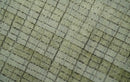 Olive Green and Beige Checkered Scandinavian Wool Area Rug 8x10