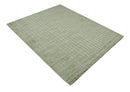 Olive Green and Beige Checkered Scandinavian Wool Area Rug 8x10