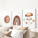 Minimalist Baby Room Wall Art Set of 3. Earthy Rainbow Theme by Wall Art Set