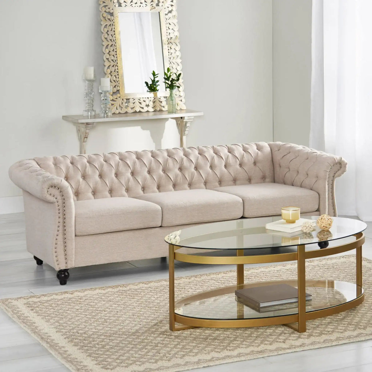 Chesterfield Style 3 Seater Sofa With Deep Button Tufting, photo 10 of 16