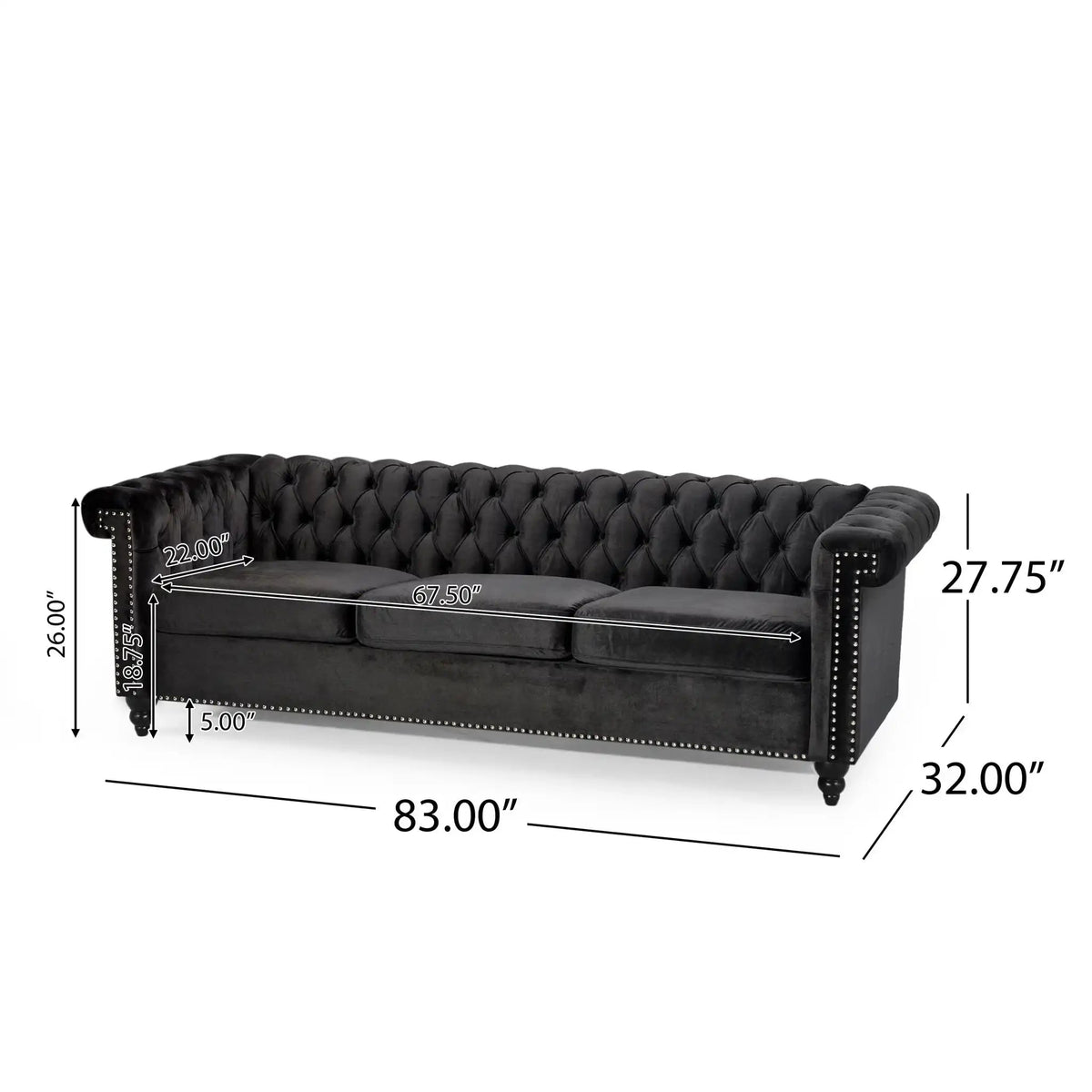 Chesterfield Style 3 Seater Sofa With Deep Button Tufting, photo 13 of 16