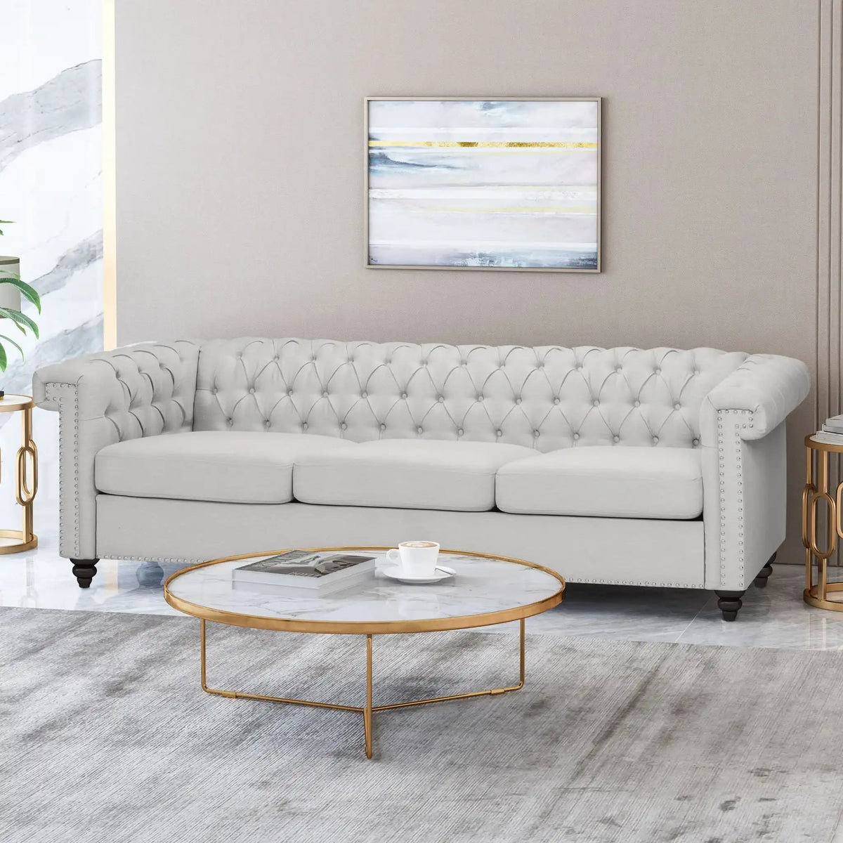 Chesterfield Style 3 Seater Sofa With Deep Button Tufting, photo 14 of 16
